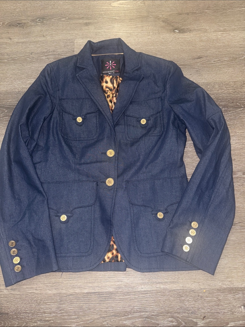 Issac Mizrahi Blue Denim Blazer
